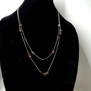 Double Strand Glass Beaded Necklace